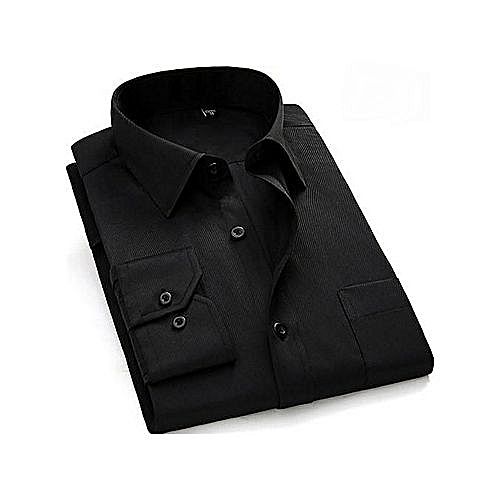 Generic Men's Formal Shirt - Black - Shop and Go